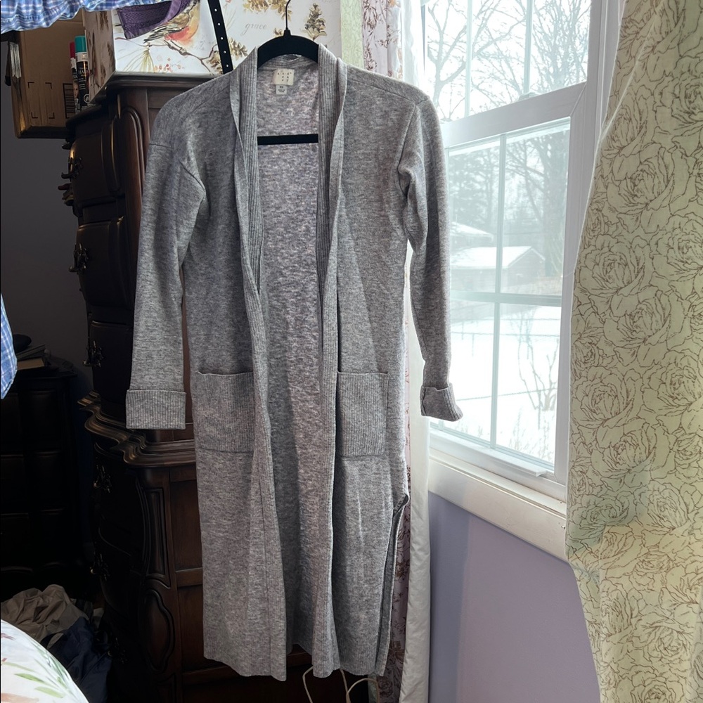 Gray Open Front Cardigan size XS